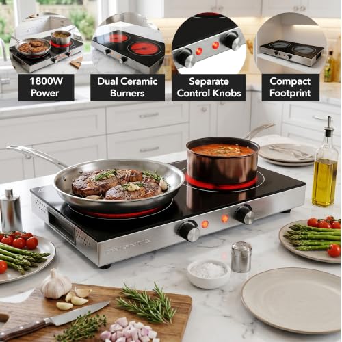 Infrared Ceramic Double Burner Hot Plate - 1800W, Black, Model BGI302GB