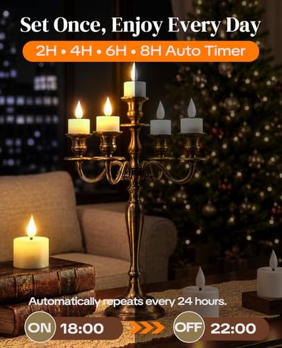 Yaungel 12-Pack Rechargeable Tea Lights with Remote & USB Charging Base