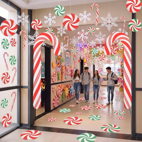 VioraWhite 30 Pcs Christmas Candy Snowflake Classroom Hanging