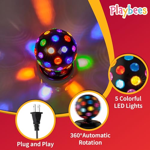 Playbees 11-Inch Rotating LED Disco Ball Light for Parties & Home Decor