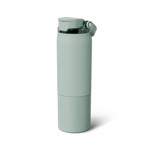 BrüMate Rise 25oz Water Bottle With 100% Leakproof Covered Silicone Straw | Insulated Stainless Steel Water Bottle | Cup-Holder Friendly | Fast Flow | Soft Sip Silicone Spout | BPA-Free (Sage)