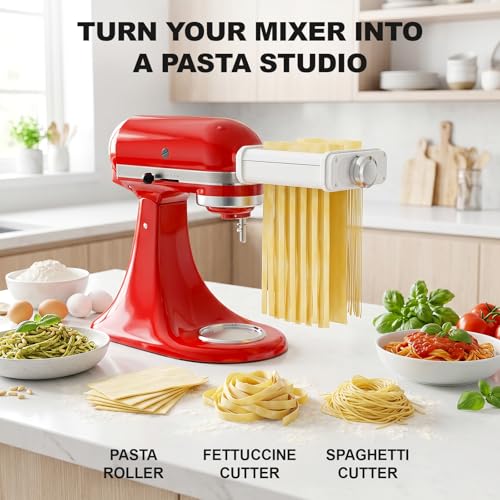Pasta Attachment for KitchenAid Stand Mixers, 3 in 1 Maker Set