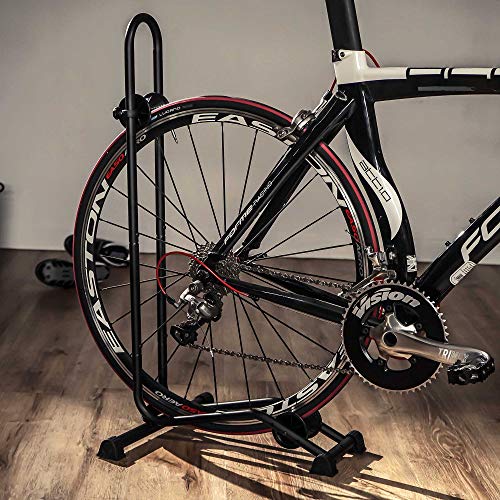 Bike Floor Stand Parking Rack - Classic Bicycle Storage for 24-29 Inch Mountain & Road Bikes