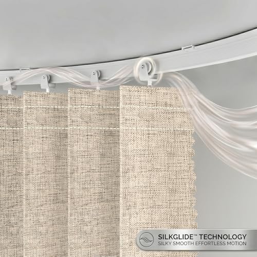 Jilron Accordion Room Divider with Ceiling Track - Beige 180" W x 84" L, Retractable Partition