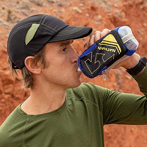 Insulated Handheld Water Bottle for Runners - Black & Metallic Gold, 18oz