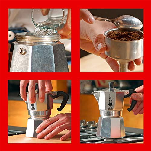 Bialetti Moka Express 6-Cup Italian Stovetop Espresso Maker Silver