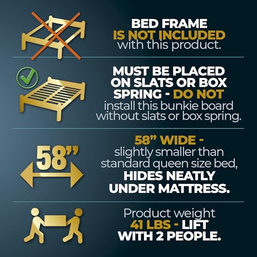 Heavy Duty Queen Size Bunkie Board 58x80 Low Profile Mattress Support - Anti-Sag Bed Foundation