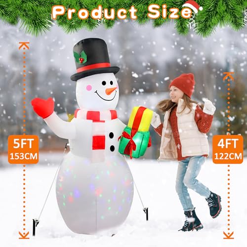 6ft Santa & 5ft Snowman Christmas Inflatable Outdoor Decorations Waterproof