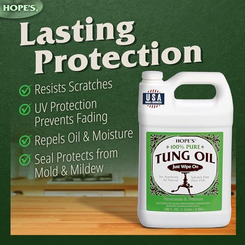 Hope's 100% Pure Tung Oil Food Safe Wood Finish & Sealer 128 Fl Oz - Variation 1