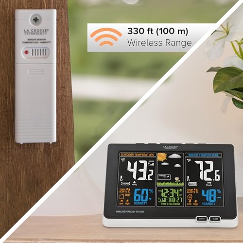 La Crosse Technology Black Advanced Weather Station with Full-Color LCD & Atomic Time