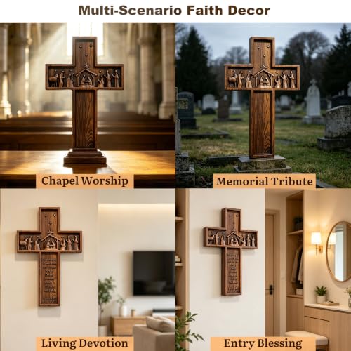 13.78in Handmade Catholic Nativity Wall Cross - Christmas Faith Gift