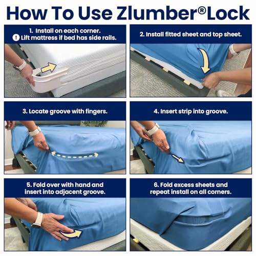 ZlumberLock Corner Lock Sheet Holder with Heavy-Duty Mattress Straps – Secure Fit, Easy Installation