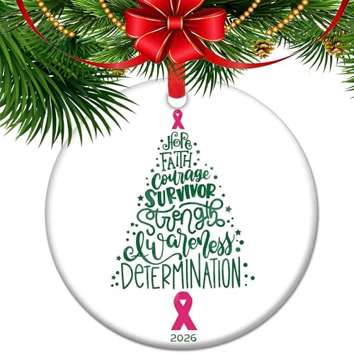 KFARM V23 Cancer Survivor Christmas Ornament 2026 Keepsake Cancer Awareness Decor