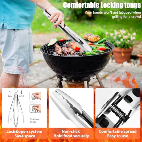 Brown 31-Piece Stainless Steel BBQ Grill Accessories & Tools Set
