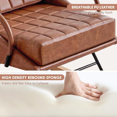 VECELO Nursery Rocking Chair, Oversized Leather Glider Rocker with