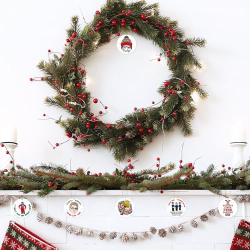 Cheroloven Christmas Movie Wooden Ornaments Set - Funny Holiday Tree Decor, 6 Pcs