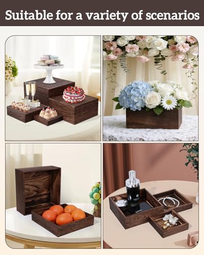 Wooden Buffet Risers with Mini Chalkboard Signs - 8 Sizes for Party & Dessert Displays