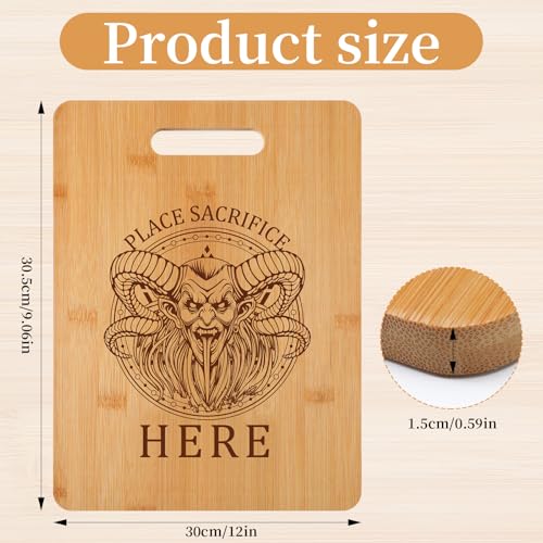 Tioncy Christmas Krampus Bamboo Cutting Board Place Sacrifice Here
