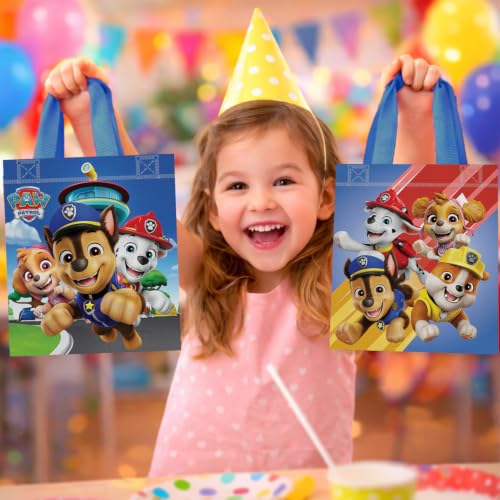 Kids Party Favor Bags - Paw Patrol Reusable Goodie Tote Set, 24 Pack
