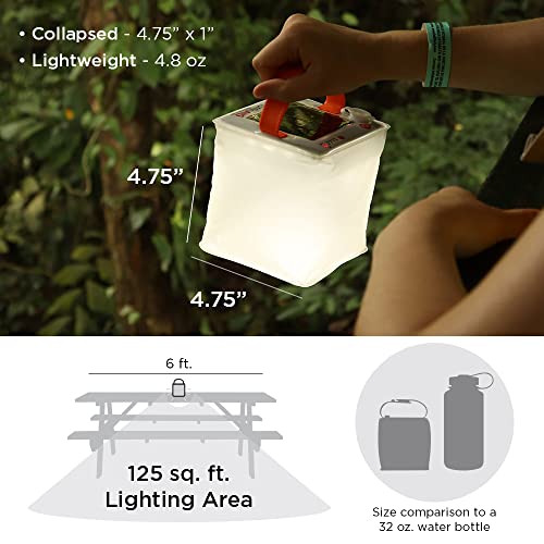 Inflatable Solar LED Lantern - 75 Lumens, Waterproof, Collapsible, Camping & Hiking Light
