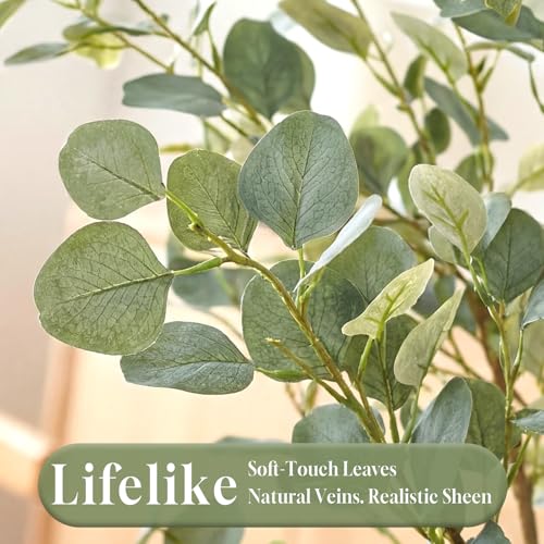 7FT Artificial Eucalyptus Tree Indoor Faux Tree with 901 Silk Leaves - Tall Home Decor