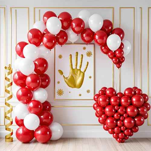 Red Balloons 100 Pack 12 Inch Red Latex Balloons for Graduation Wedding Valentine's Day Christmas Engagement Birthday Party Decorations