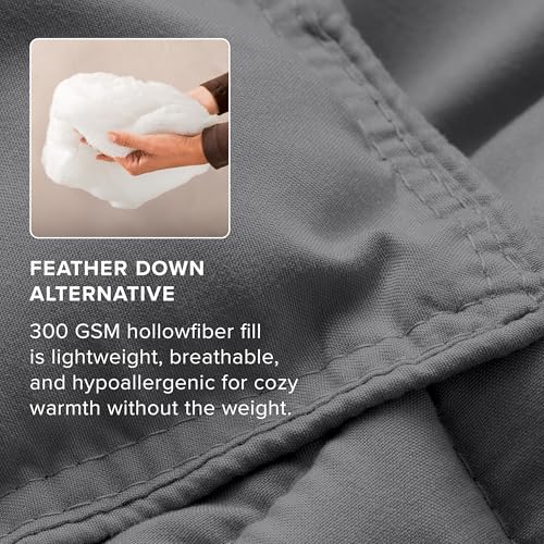 Bare Home Queen Comforter Set - 1800 Ultra Soft Microfiber, Grey, Queen Size