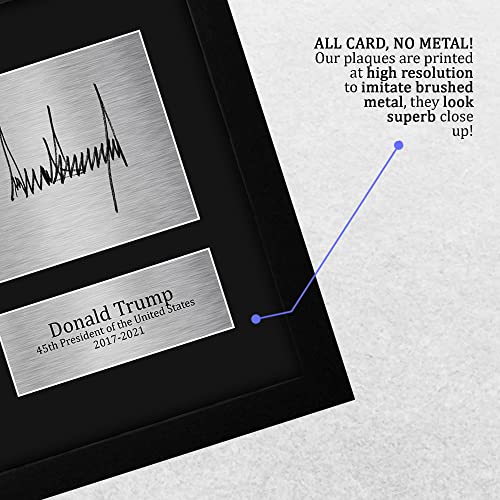 US President Donald Trump Autograph Framed Print - Black Frame, 8.5x11