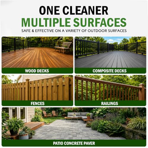 DeckMax Premium Deck Cleaner Kit - Eco-Friendly Mold & Stain Remover for Wood & Composite Decks