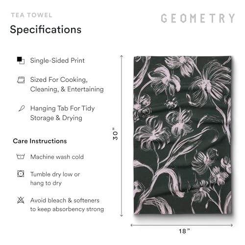 All Lined Up Kitchen Tea Towels - Microfiber Dish Towels, 5 Pack, Meadow