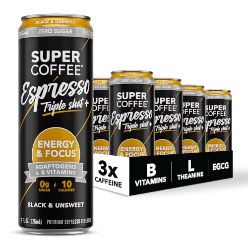 Triple Shot Black Cold Brew Coffee - 11oz Can Pack of 12 - No Sugar