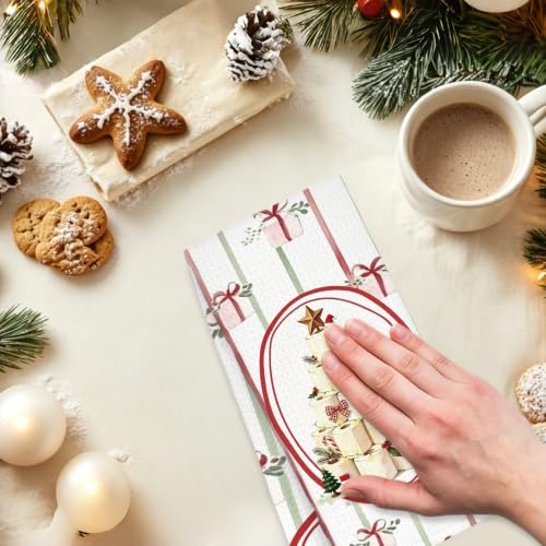 TLOJG Christmas Tree Hand Towel 16x24 in - Microfiber Kitchen & Decor Towel (Roll of Paper variant)