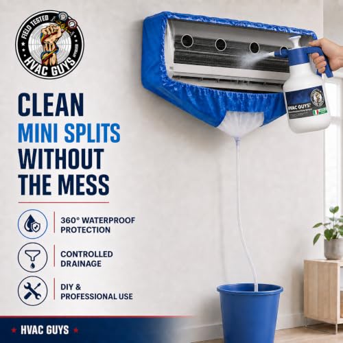 Leak Saver Small Mini Split Cleaning Kit for 27-35 Inch Units Waterproof Cover