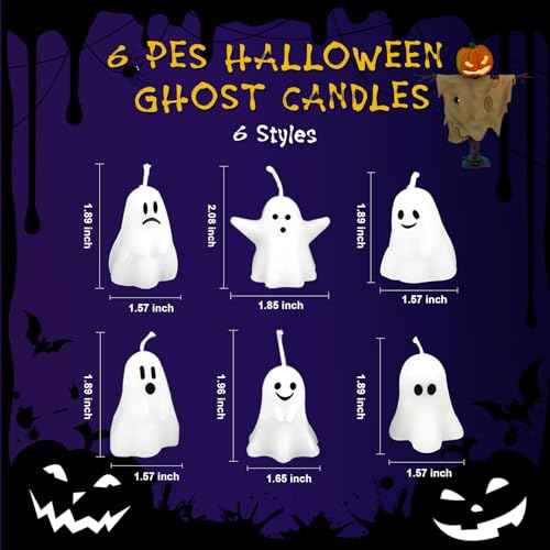 6PCS Novelty Candles, Halloween Ghost Candles, Christmas Gifts for Birthday Party, Home Decoration