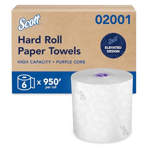 Scott Professional Hard Roll Paper Towels - 6 Rolls x 950' Elevated Design, Unperforated