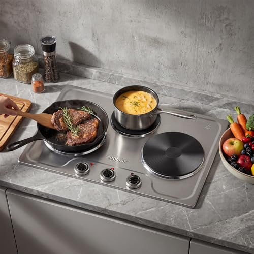 CUSIMAX 1800W Portable Electric Hot Plate with Triple Burners & Independent Temperature Control
