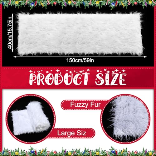 Drydiet 1.3 x 4.9 ft Thick Fluffy Snow Blanket for Christmas Village White, 40 x 150 cm
