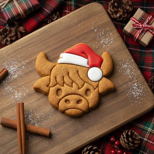 Bakerlogy Highland Cow Cookie Cutter for Baking and Crafts - 10cm