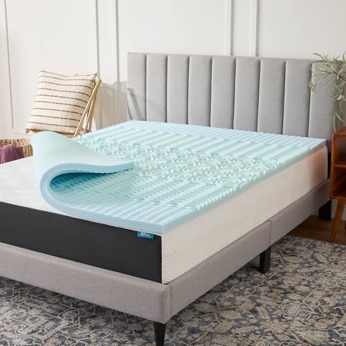 2 Inch Gel Memory Foam Mattress Topper Queen - 5 Zones Cooling Plush US CertiPUR