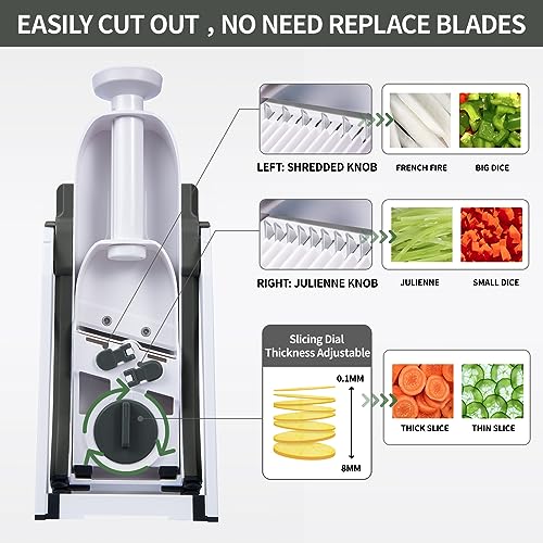 ONCE FOR ALL Dark Gray Adjustable Safe Mandoline Slicer - Vegetable & Fruit Prep