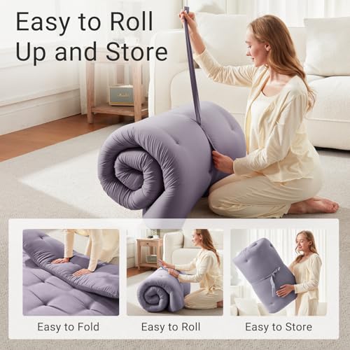 Mollydot Queen Size Japanese Floor Futon Mattress 60x80 Foldable Portable Bed Grey
