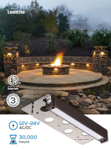 LEONLITE 8-Pack 7 Inch LED Hardscape Lighting, 3W/4W/5W, 2700K Soft