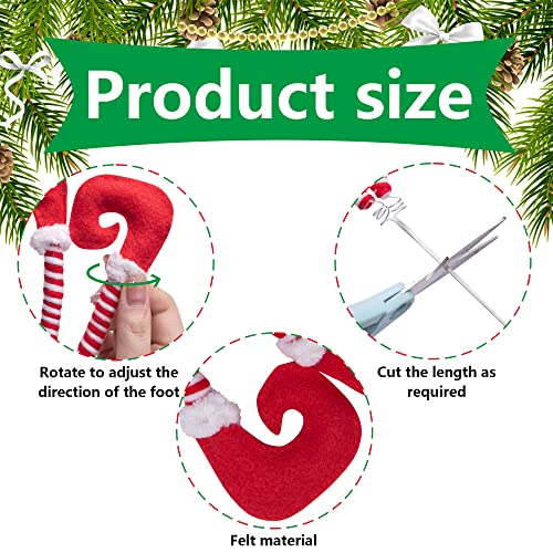 6 Pcs Christmas Elf Legs Tree Ornaments with Fixed Wire, Festive Decor