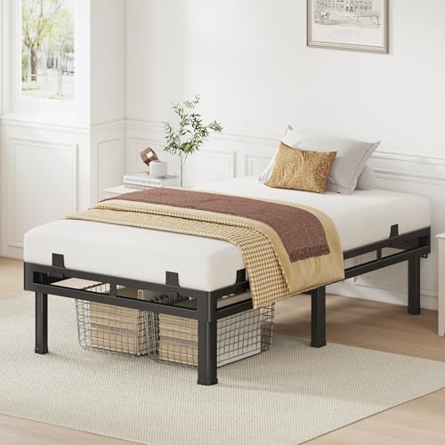 Twin Bed Frame 14 Inch Metal Platform Bed with Box Spring 2-in-1 Design - Variation of THIS listing