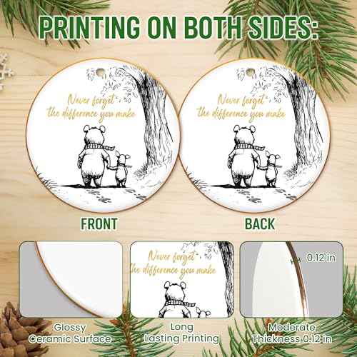 Christmas Thank You Gifts for Women Men - Ceramic Christmas Ornaments 2025 - Employee Appreciation Gifts for Teacher Coworkers Boss, Farewell Retirement Gift for Woman, Stocking Stuffers