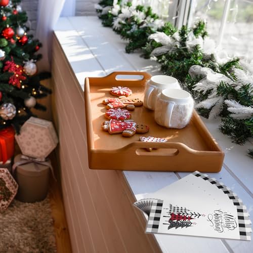 Sinmoe Christmas Tree Disposable Paper Napkins 200 Pack for Bathroom & Party, Holiday Decor
