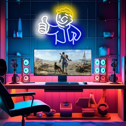 Vault Boy Neon Sign - Gaming Wall Decor LED Neon Light for Game Room Bedroom