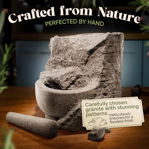 ChefSofi Gray Mortar and Pestle Set 3.5-Cups - Kitchen Grinding Tool