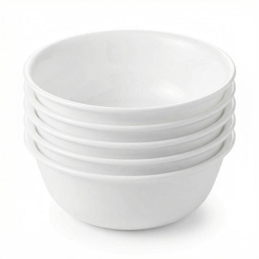 Corelle Vitrelle 28-oz Soup/Cereal Bowls Set of 6 Chip & Crack Resistant Dinnerware Bowls for Soup, Ramen, Cereal and More, Triple Layer Glass, Winter Frost White
