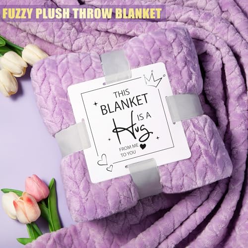 Lavender Self Care Gift Basket with Blanket & Tumbler for Women - Get Well Soon Relaxation Set